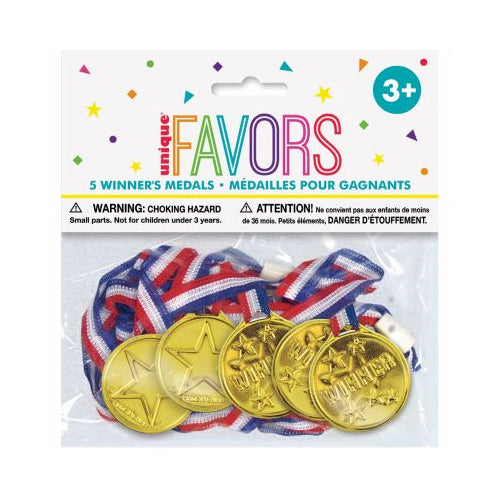 5 WINNER MEDALS FAVORS