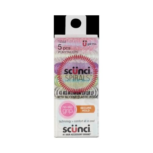 Scunci Spiral Ponytailers with Evo Core, 5 CT