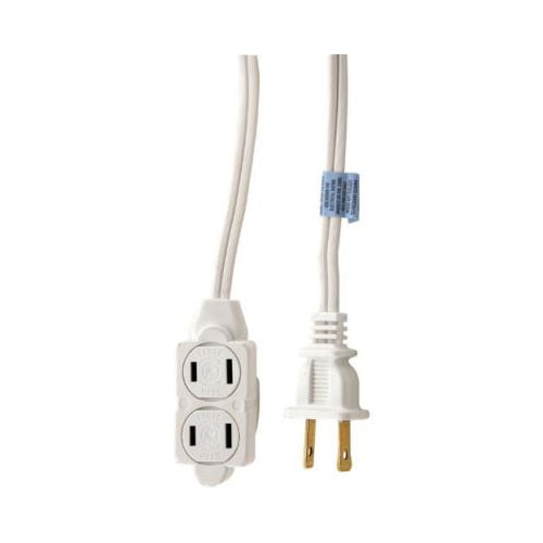 GE EXTEN CORD 3-TAP 9' WHITE