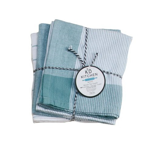 Kaydee Designs Aqua Haze 3 Pc Tea Towel Set