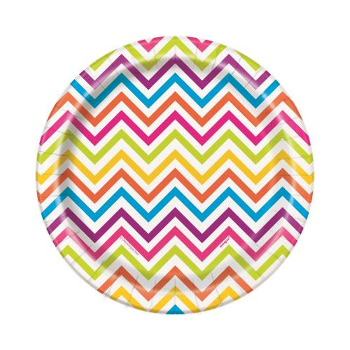 RAINBOW CHEVRON 7" PLATE 8CT