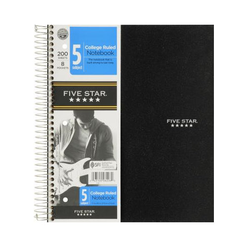 Five Star Wirebound Notebook, 5 Subject