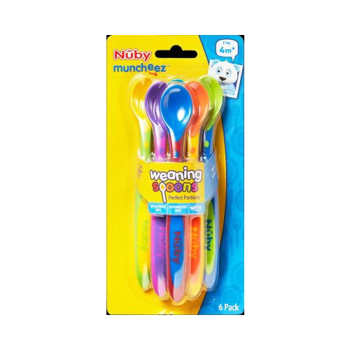 NUBY 6PK LNG HNDLE FEED SPOONS