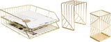 U BRANDS Metal Desk Organization Kit - Gold, 3 count