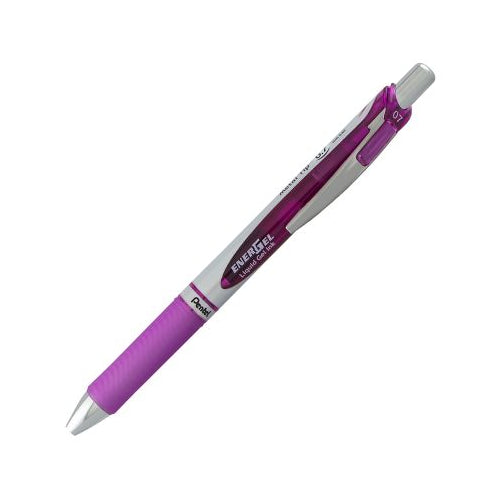 EnerGel RTX Retractable Liquid Gel Pen, (0.7mm) Metal Tip, Medium Line, Violet Ink