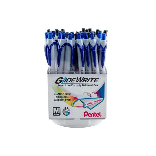 GlideWrite with TechniFlo Ink Ballpoint Pen, (1.0mm) Medium Line, Black/Blue Ink, 48 Pieces