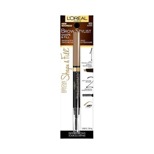 L'Oreal Paris Brow Stylist Shape & Fill Mechanical Eye Brow Makeup Pencil, Blonde, 0.008 oz.