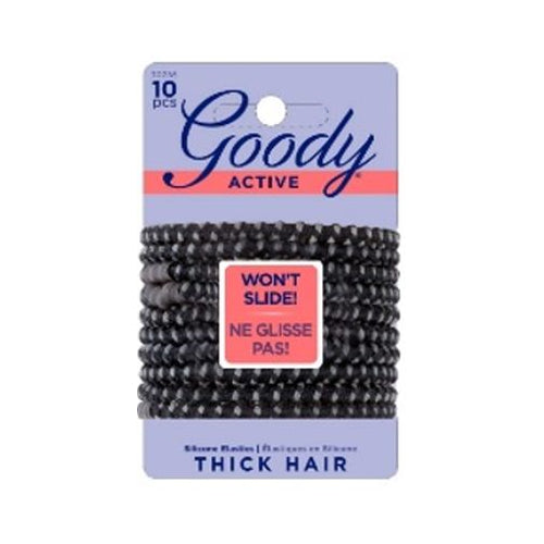 Goody StayPut Elastics, Black, 10 EA