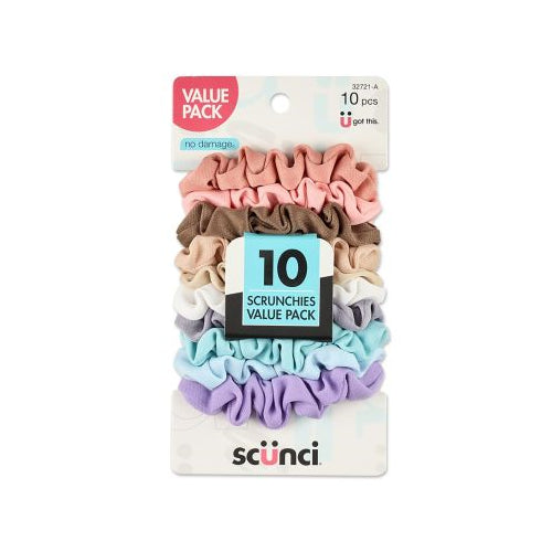 Scunci Value 10-Count The Original Scrunchies, Assorted, 1.0 ea