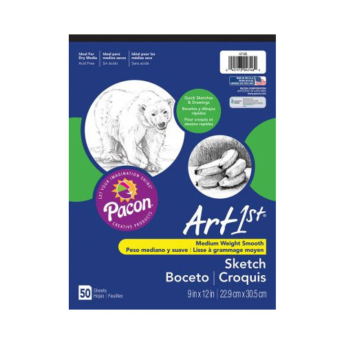 Pacon® Art1st Sketch Pad  Mediumweight Paper  9  x 12   50 Sheets