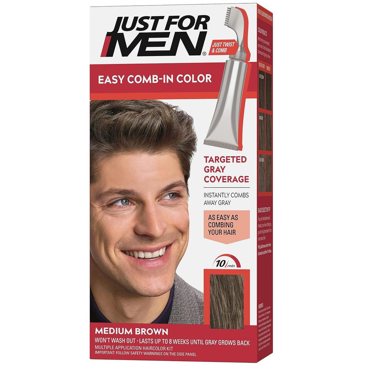 JUST FOR MEN Easy Comb-In Color For Men - Medium Brown A-35