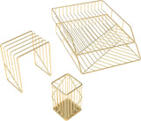 U BRANDS Metal Desk Organization Kit - Gold, 3 count