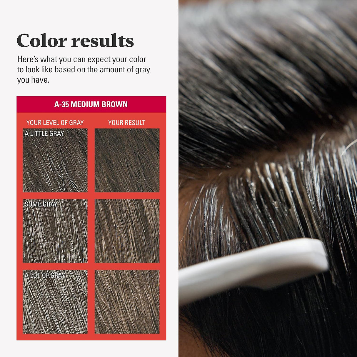 JUST FOR MEN Easy Comb-In Color For Men - Medium Brown A-35