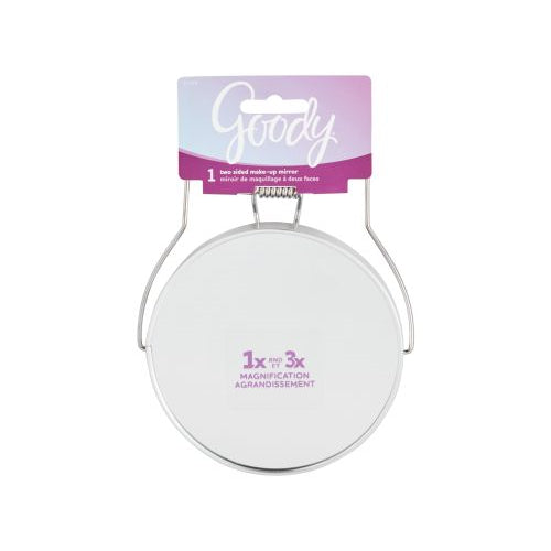 Goody 2 Sided Magnifying Makeup Mirror Standing Silver 11398, 1.0 CT