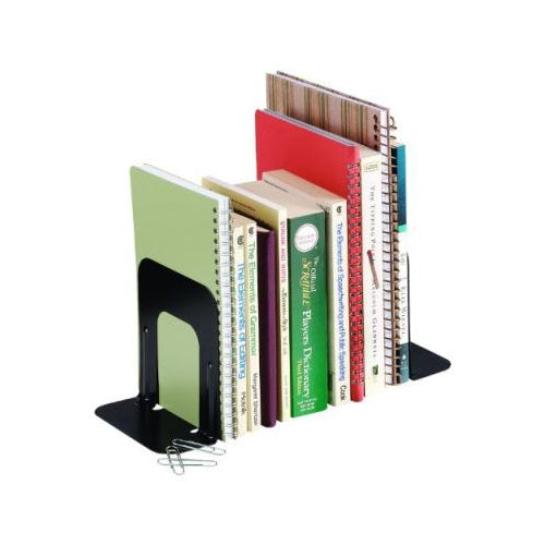 Steelmaster Economy Steel Bookends, 5" Backs, 1 Pair, Black