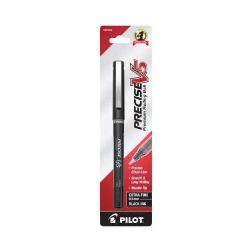 Pilot Precise V5 Rolling Ball Stick Pens, Extra Fine Point (0.5mm), Black, 1 Count