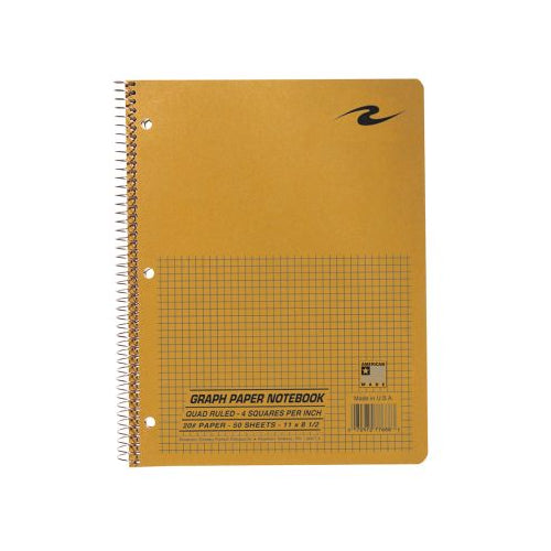 Roaring Spring Graph Wirebound Notebook, 11" x 8.5", 50 Sheets