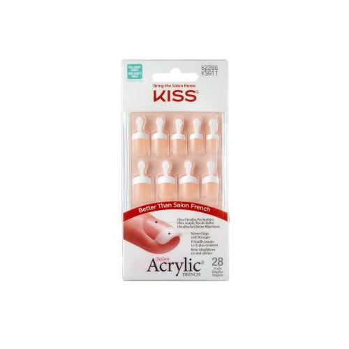 KISS Salon Acrylic Revolutionary French Nails Real Short Length