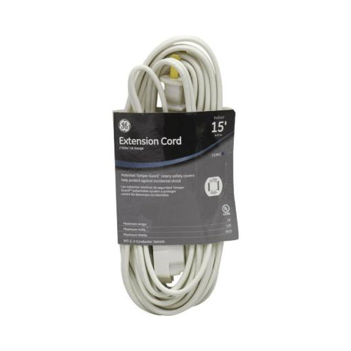 GE EXTEN CORD 3-TAP 15' WHTE