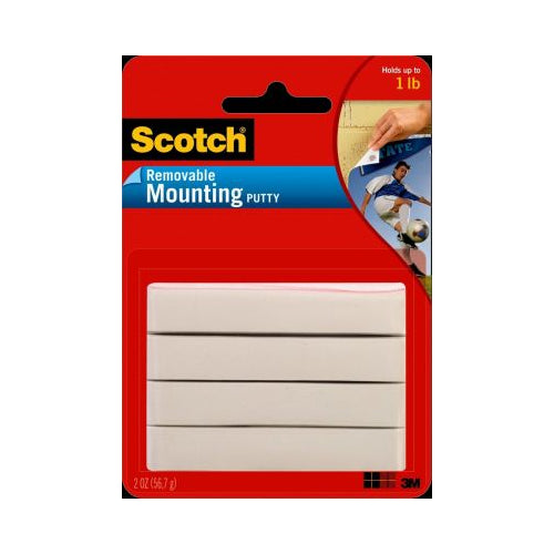 3M Scotch Removable Mounting Putty, 2 oz., White