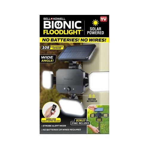 Bell + Howell 180-Degrees Swiveling Solar Powered Bionic Floodlight, 1.0 CT