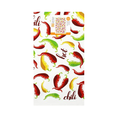 MUkitchen Designer Print 100% Cotton Towel - Chili Peppers, 20"x30"