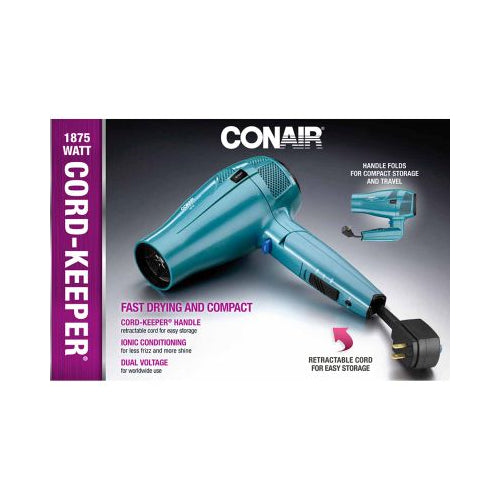 Conair 1875 W Ionic Hair Dryer with Folding Handle and Cord Storage, 1.0ct