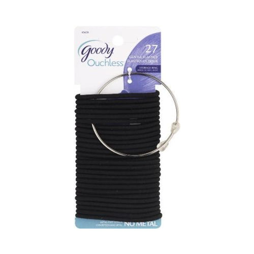 Goody Ouchless Elastic Thick, Black, 27 CT