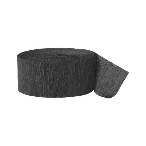 Black Crepe Paper Streamer, 81ft, 1ct