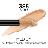 L'ORÉAL PARIS Infallible Full Wear Concealer Waterproof, Full Coverage, 385 Amber, 0.33 fl. oz.