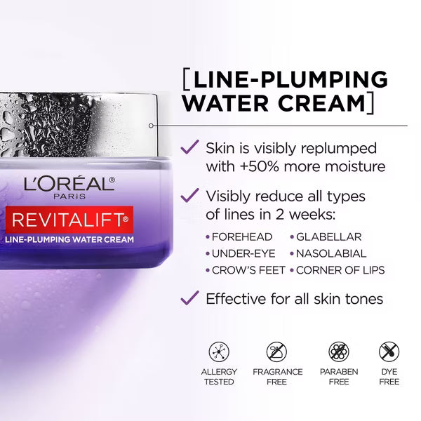 L'ORÉAL PARIS Revitalift Hyaluronic Acid Plumping Hydrating Water Cream, 1.7 oz.