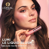 L'ORÉAL PARIS Lumi Le Liquid Blush, Intense Liquid Pigments, 605 Dewy Bright Pink, 0.33 fl oz