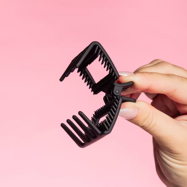 GIMME Fine Hair Square Extra Grip Claw Clip - Tan and Black, 2 count