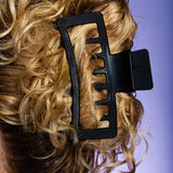 GIMME Thick Hair Extra Large Rectangle Double Teeth Claw Clip - Black, 1 count