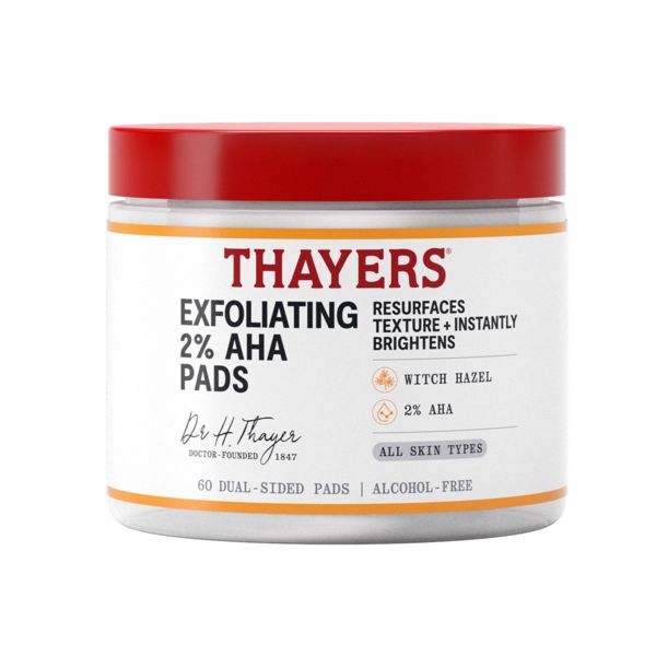 Thayers Natural Remedies Exfoliating AHA Face Pads, 60 count