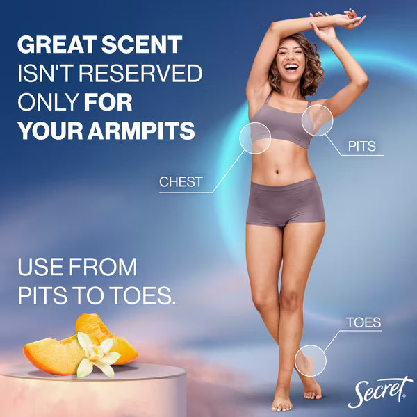 Secret Whole Body Aluminum-Free Deodorant Spray - Peach & Vanilla, 1 oz