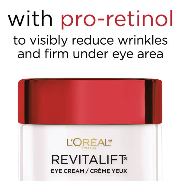 L'ORÉAL PARIS Revitalift Anti-Wrinkle + Firming Eye Cream, Fragrance Free, 0.5 oz.