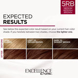 L'ORÉAL PARIS Excellence Triple Protection Permanent Hair Color, 5RB Medium Reddish Brown, 6.3 fl. oz.