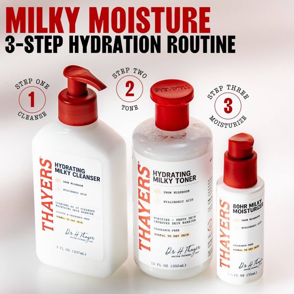Thayers Remedies 80 Hour Hydrating Milky Liquid Moisturizer with Hyaluronic Acid, 2.5 oz