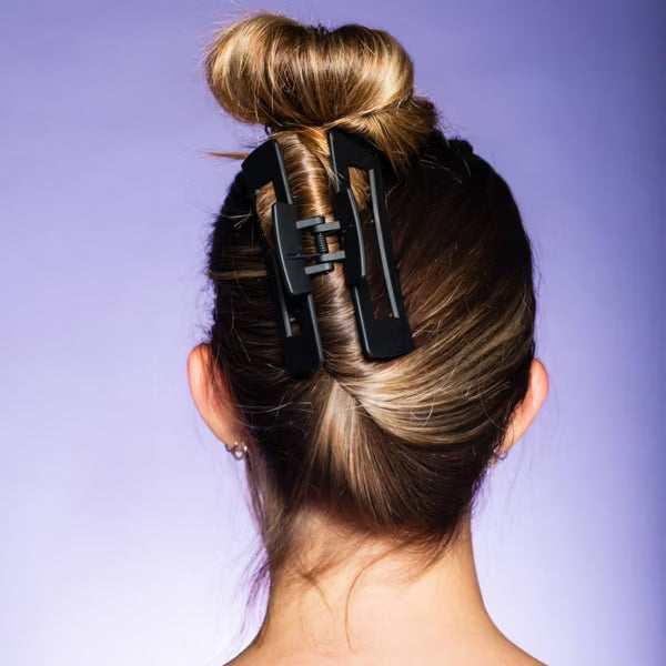 GIMME Thick Hair Rectangle Claw Clip - Black and Tortoise, 2 count