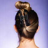 GIMME Thick Hair Rectangle Claw Clip - Black and Tortoise, 2 count