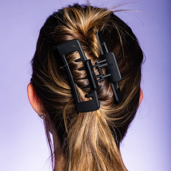 GIMME Thick Hair Extra Teeth Claw Clips - Tan and Black, 2 count