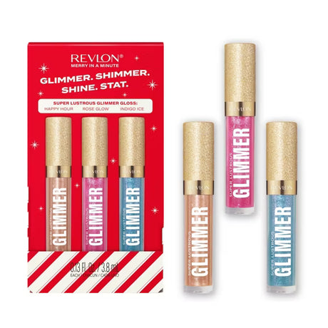 REVLON Super Lustrous Glimmer Gloss Gift Set, 3 count