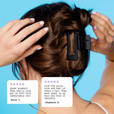 GIMME Medium Hair Rectangle Claw Clip - Black and Tortoise, 2 count