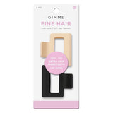GIMME Fine Hair Square Extra Grip Claw Clip - Tan and Black, 2 count