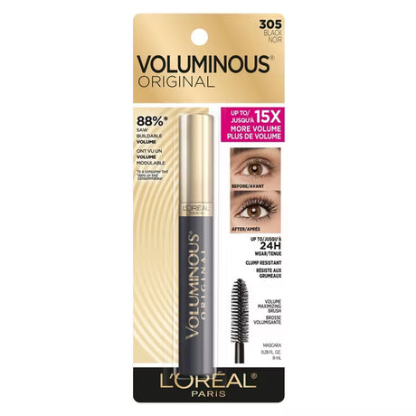 L'ORÉAL PARIS Voluminous Original Washable Bold Eye Mascara, 305 Black, 0.28 fl. oz.