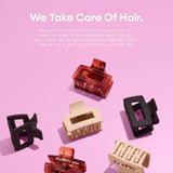 GIMME Fine Hair Square Wings Claw Clips - Assorted Neutrals, 6 count