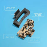 GIMME Medium Hair Rectangle Claw Clip - Black and Tortoise, 2 count