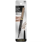 L'ORÉAL PARIS Brow Stylist Shape & Fill Mechanical Eye Brow Makeup Pencil, 400 Blonde, 0.008 oz.