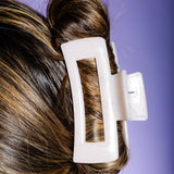 GIMME Thick Hair Rectangle Claw Clip - Purple and Cream, 2 count